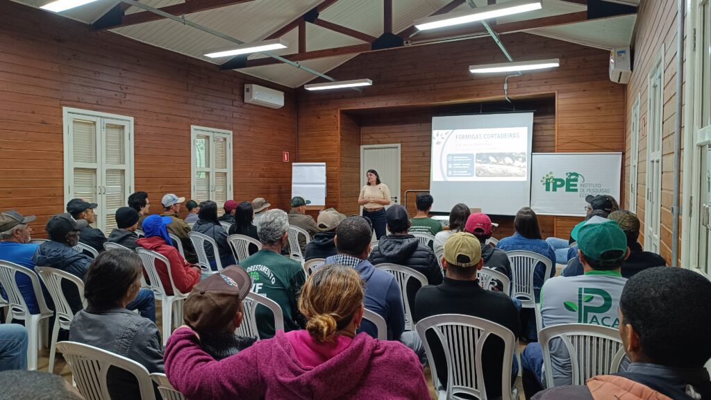 Parte teórico do curso sobre formigas cortadeiras ministrada no Parque Estadual Morro do Diabo