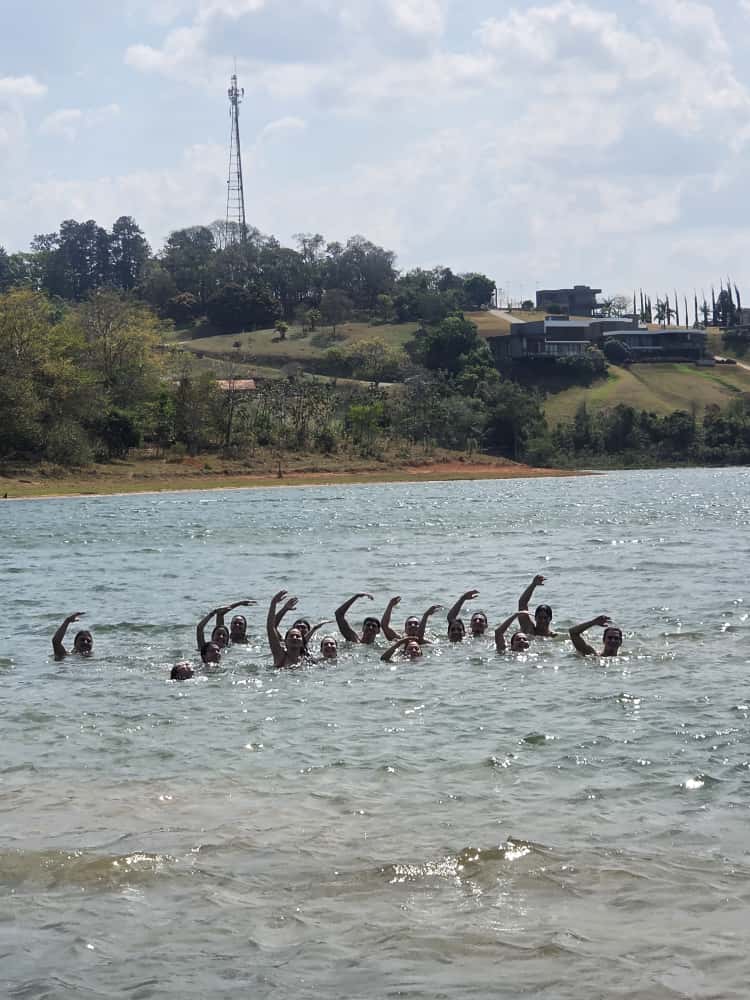 Integrantes do Ecoswim que prestigiaram o Pedal na Mata