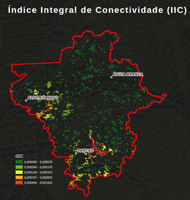 Fragmentos mais importes de acordo com o Índice Integral de Conectividade